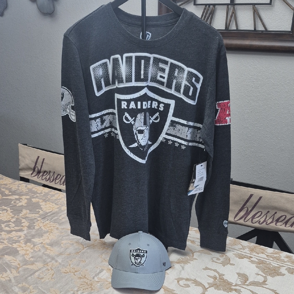 Raiders Long Sleeve Shirt And Hat Bundle